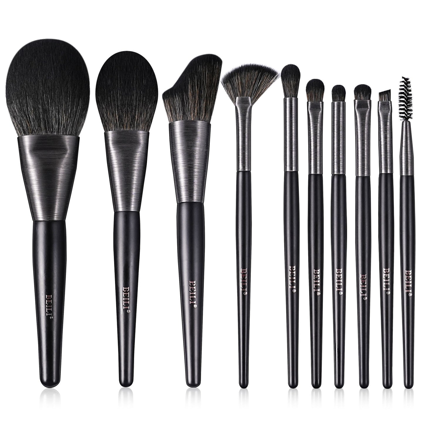 High-quality Makeup Brushes With Wooden Handles, Premium Natural 10pcs Makeup Brushes. - image 10