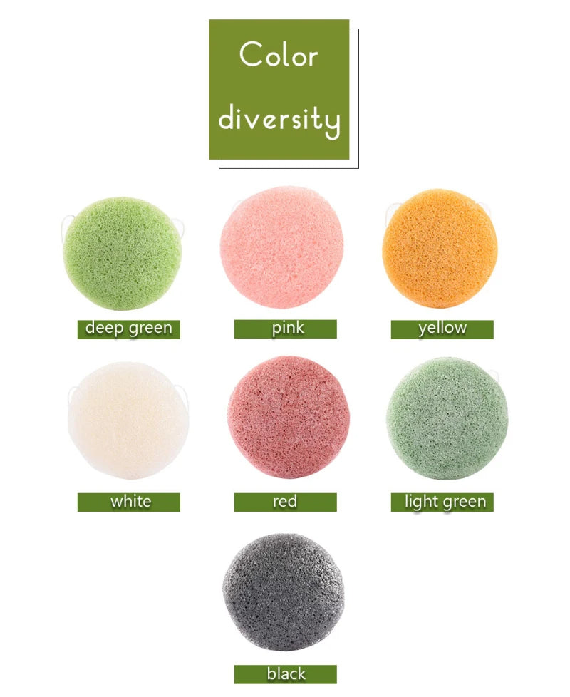 Konjac Sponge For Washing Face Round Konjac Konnyaku Sponge Facial Cleansing Exfoliator Bathing Puff Face Wash Puff - image 10