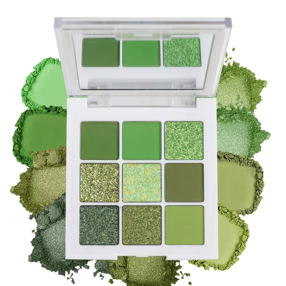 9 Colors Green Eyeshadow Palette, Neutral Matte Shimmer Glitter Eyeshadow Palette For Eye Makeup For Green Eyes - image 5
