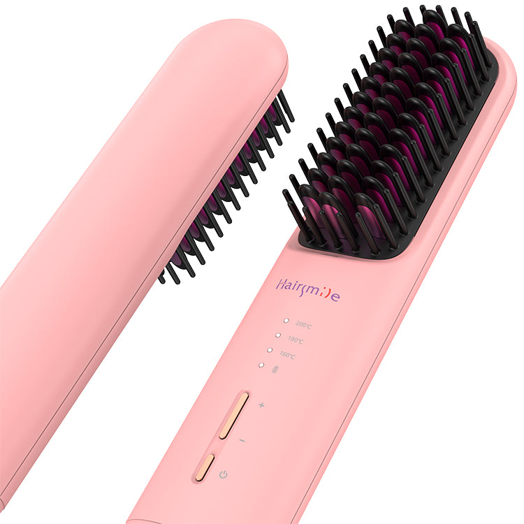 Portable USB Rechargeable Cordless Men Beard Hair Straightener Brush Mini Wireless 2 In 1 Woman Hair Straightener Comb - image 7