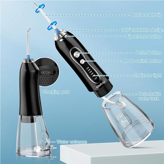 Water Dental Flosser Teeth Pick Portable Oral Irrigator With 5 Modes IPX7 - image 2