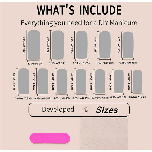 24 PCS Black And White CC Nail Art, Long Length Long Water Pipe Fake Nails,Square Head Nail Tips False Nail - image 2