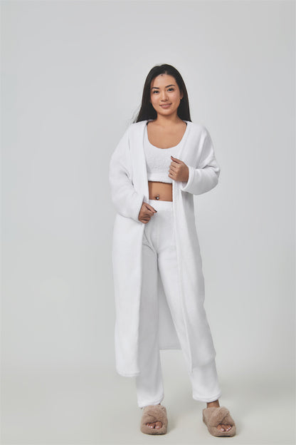 Cozy Pajama Set, 3 Piece Lounge Set, Cute Loungewear, Warm Suit Sets, Matching Set, Lounge Set, 3 Piece Pant Sets, Women - image 8