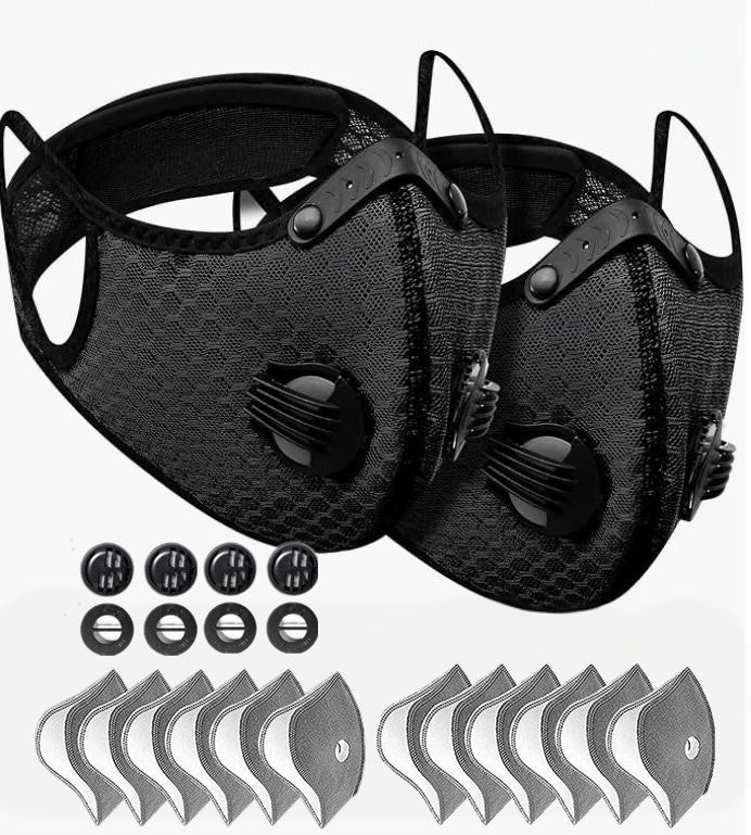 Sport Mask Cycling Face Mask Activated Carbon Filter Breathing Valves With Filter - image 2