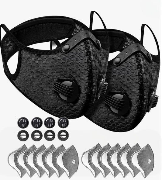 Sport Mask Cycling Face Mask Activated Carbon Filter Breathing Valves With Filter - image 2