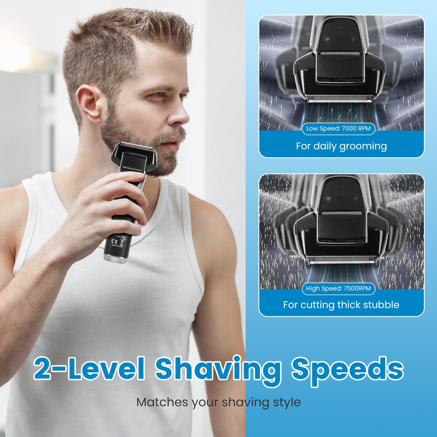 Electric Foil Face Shaver 5-Blade Electric Razor For Men Wet & Dry Jawline Beard Trimmer Precision Sideburn Shavers IPX6 - image 3