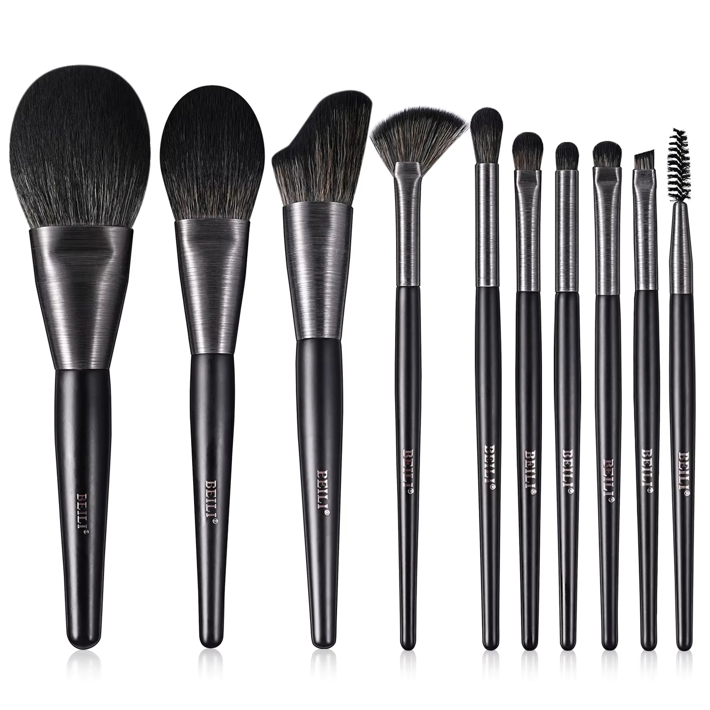 High-quality Makeup Brushes With Wooden Handles, Premium Natural 10pcs Makeup Brushes. - image 8