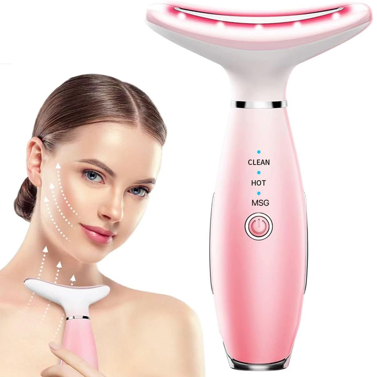 Neck Face Massager, Skin Care Face Massage Tool, 3-in-1 Facial Massager, Face Sculpting Tool With Thermals, Vibration - image 4