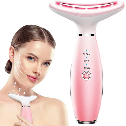 Neck Face Massager, Skin Care Face Massage Tool, 3-in-1 Facial Massager, Face Sculpting Tool With Thermals, Vibration - image 4