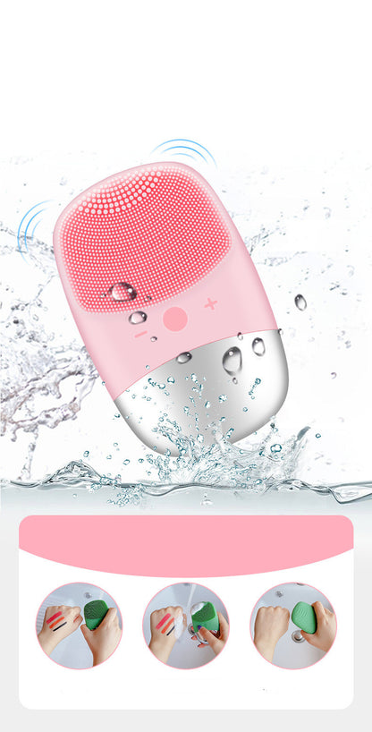 Mini Silicone Electric Face Cleansing Brush Electric Facial Cleanser Facial Cleansing Brush Skin Massager Skin Care Tool - image 4