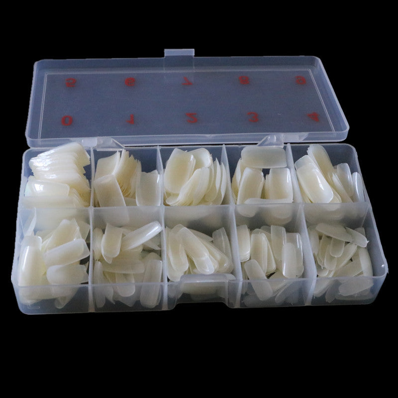Nail Art 500 Piece Box Armor Pieces Transparent Fully Pasted Half Pasted Pieces Fake Nail Pieces Transparent French Natu - image 2