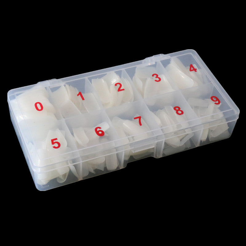 Nail Art 500 Piece Box Armor Pieces Transparent Fully Pasted Half Pasted Pieces Fake Nail Pieces Transparent French Natu - image 3