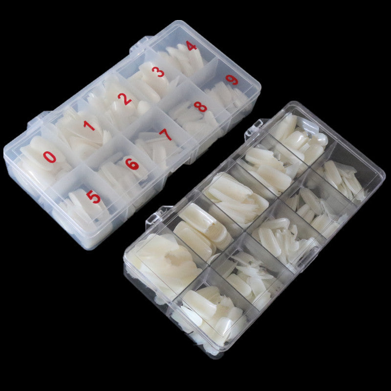 Nail Art 500 Piece Box Armor Pieces Transparent Fully Pasted Half Pasted Pieces Fake Nail Pieces Transparent French Natu - image 4