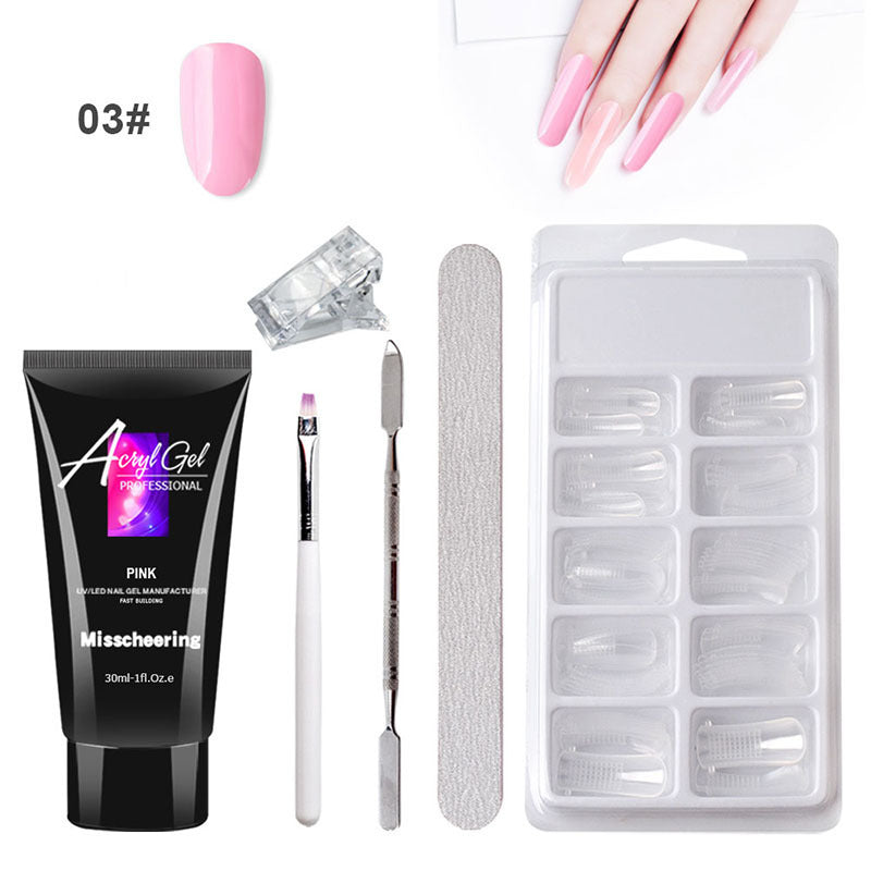 Painless Extension Gel Nail Art Without Paper Holder Quick Model Painless Crystal Gel Set - image 10