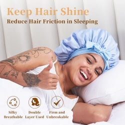 Silk Bonnet For Sleeping Women, Satin Hair Bonnet For Sleeping For Wavy Curly Natural Hair Women Men - image 4