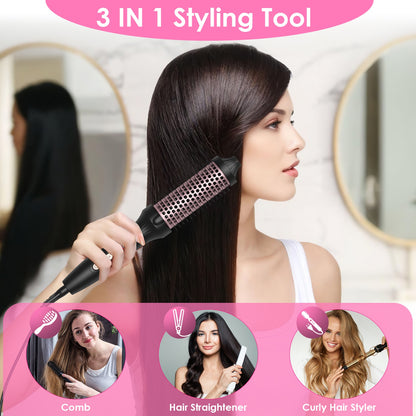 1Pc 3 In 1 Thermal Brush Hair Curler Brush Hair Curler Straightener With 10 Heating Levels 30S Fast Heating Fit For All  - image 6