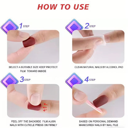 24 PCS Diamond Snake Nail Art, Long Length Long Water Pipe Fake Nails,Square Head Nail Tips False Nail - image 9