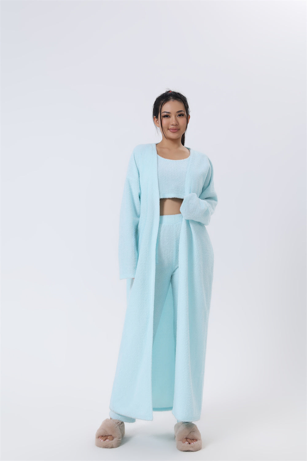 Cozy Pajama Set, 3 Piece Lounge Set, Cute Loungewear, Warm Suit Sets, Matching Set, Lounge Set, 3 Piece Pant Sets, Women - image 7