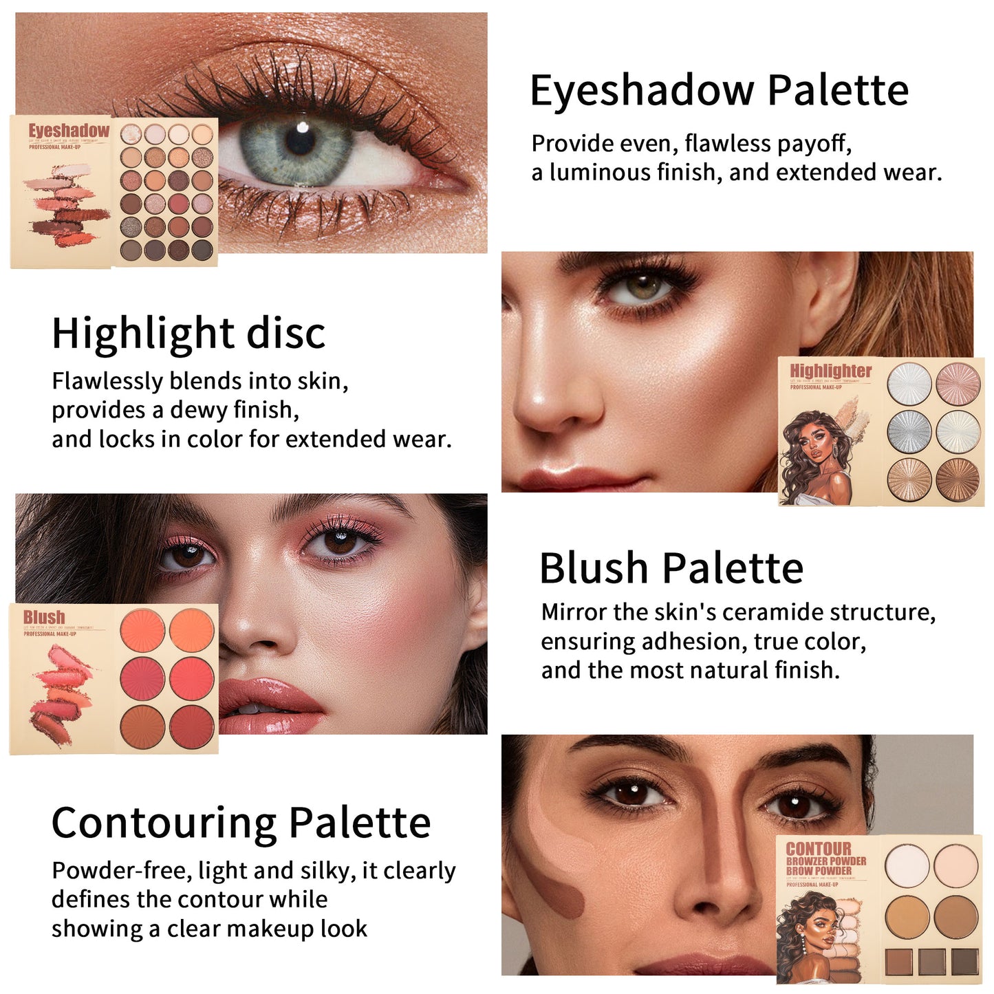 UDAER Beauty Color Bomb 63-Color Makeup Kit - Multi-Function Eyeshadow, Blush, Highlighter & Contour Palette - image 4