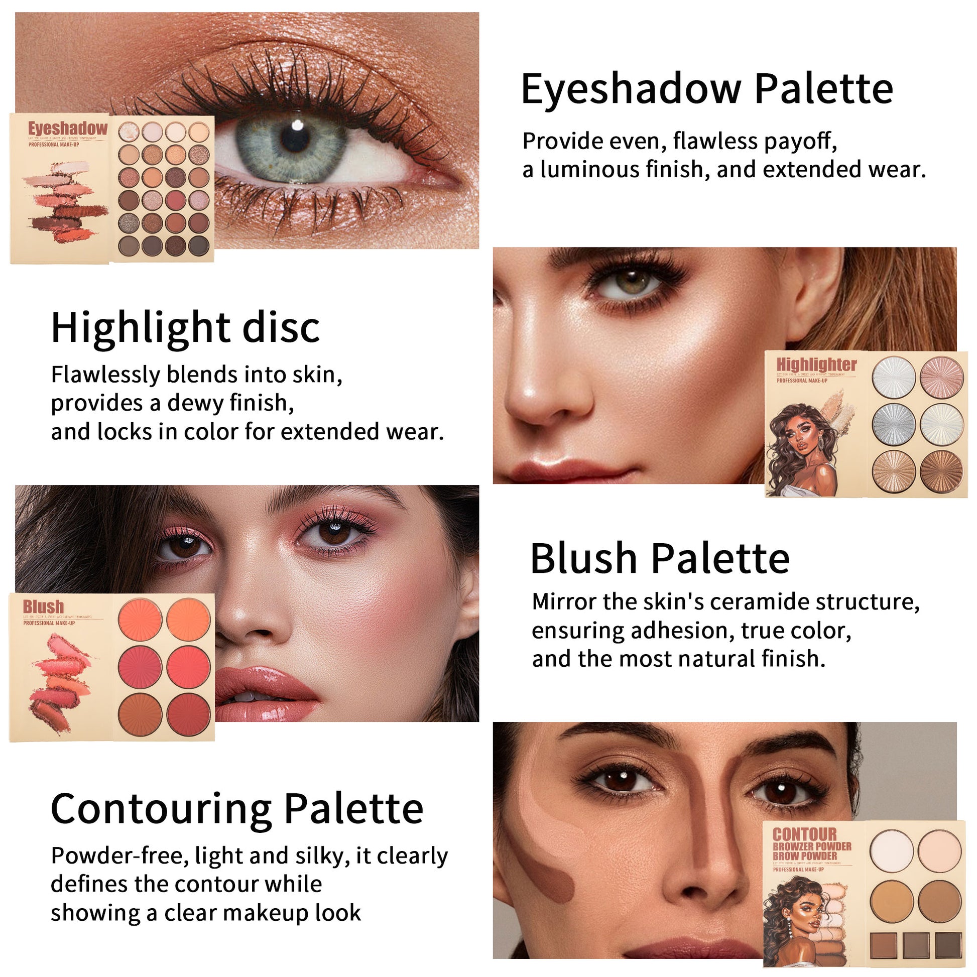 UDAER Beauty Color Bomb 63-Color Makeup Kit - Multi-Function Eyeshadow, Blush, Highlighter & Contour Palette - image 4