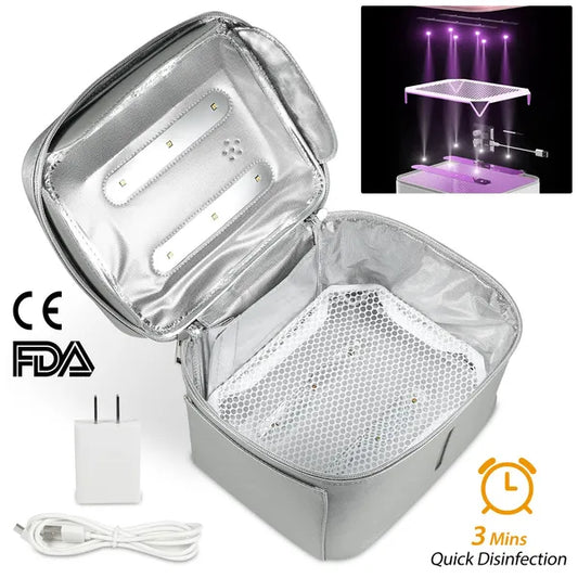 UV Disinfection Bag, Portable LED UV Sanitizer Box USB-Powered Travel UV Cleaner Bag