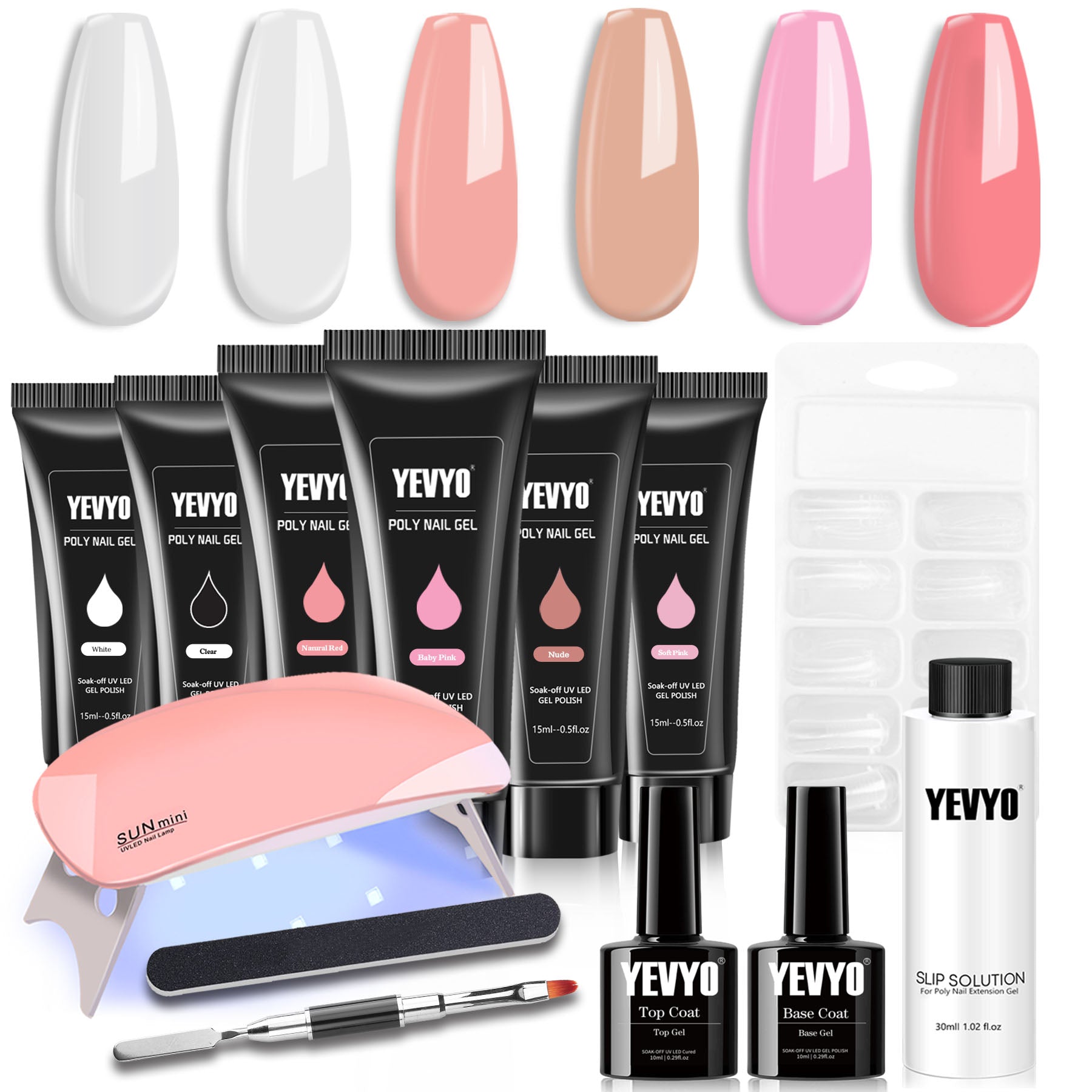Poly Gel Nail Kit, Poly Nail Gel Kit With UV Lamp For Beginners With Everything, Gel Extension Nail 