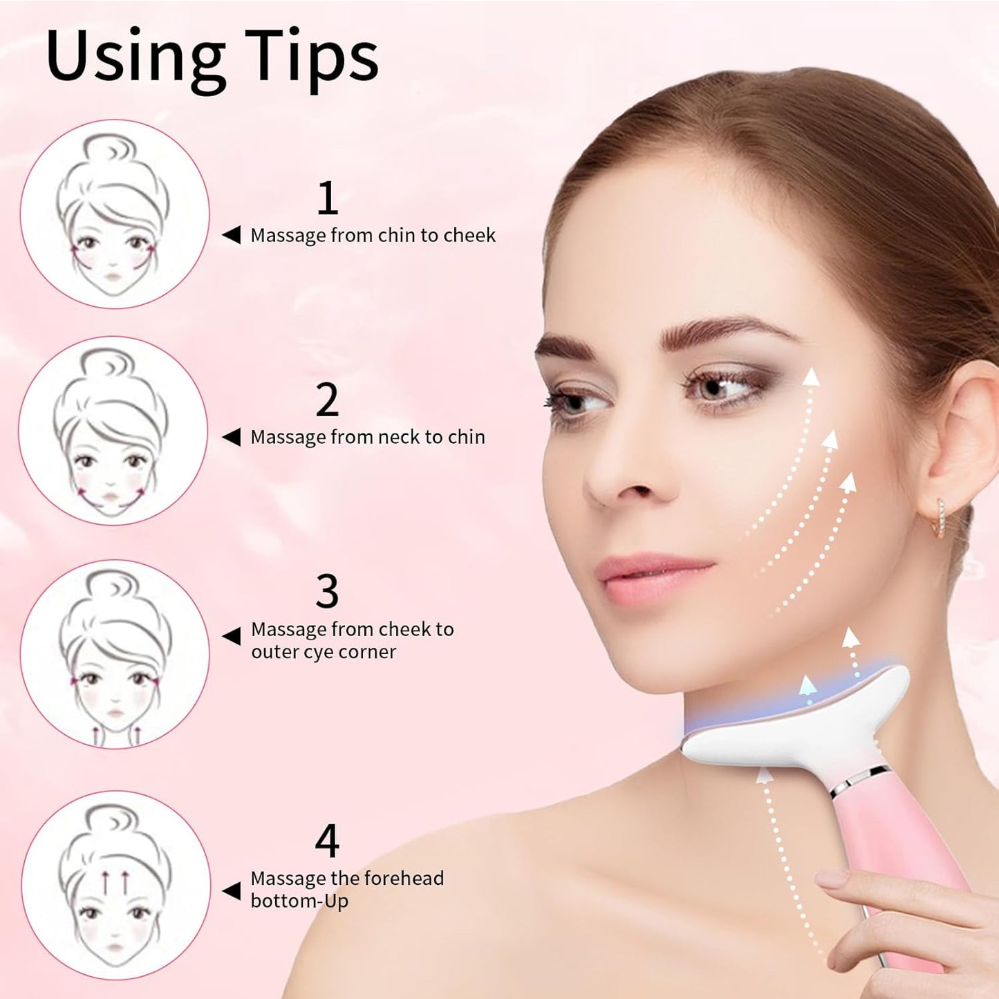 Neck Face Massager, Skin Care Face Massage Tool, 3-in-1 Facial Massager, Face Sculpting Tool With Thermals, Vibration - image 6