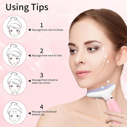 Neck Face Massager, Skin Care Face Massage Tool, 3-in-1 Facial Massager, Face Sculpting Tool With Thermals, Vibration - image 6