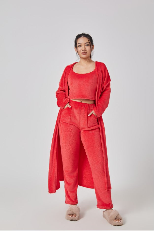 Cozy Pajama Set, 3 Piece Lounge Set, Cute Loungewear, Warm Suit Sets, Matching Set, Lounge Set, 3 Piece Pant Sets, Women - image 5