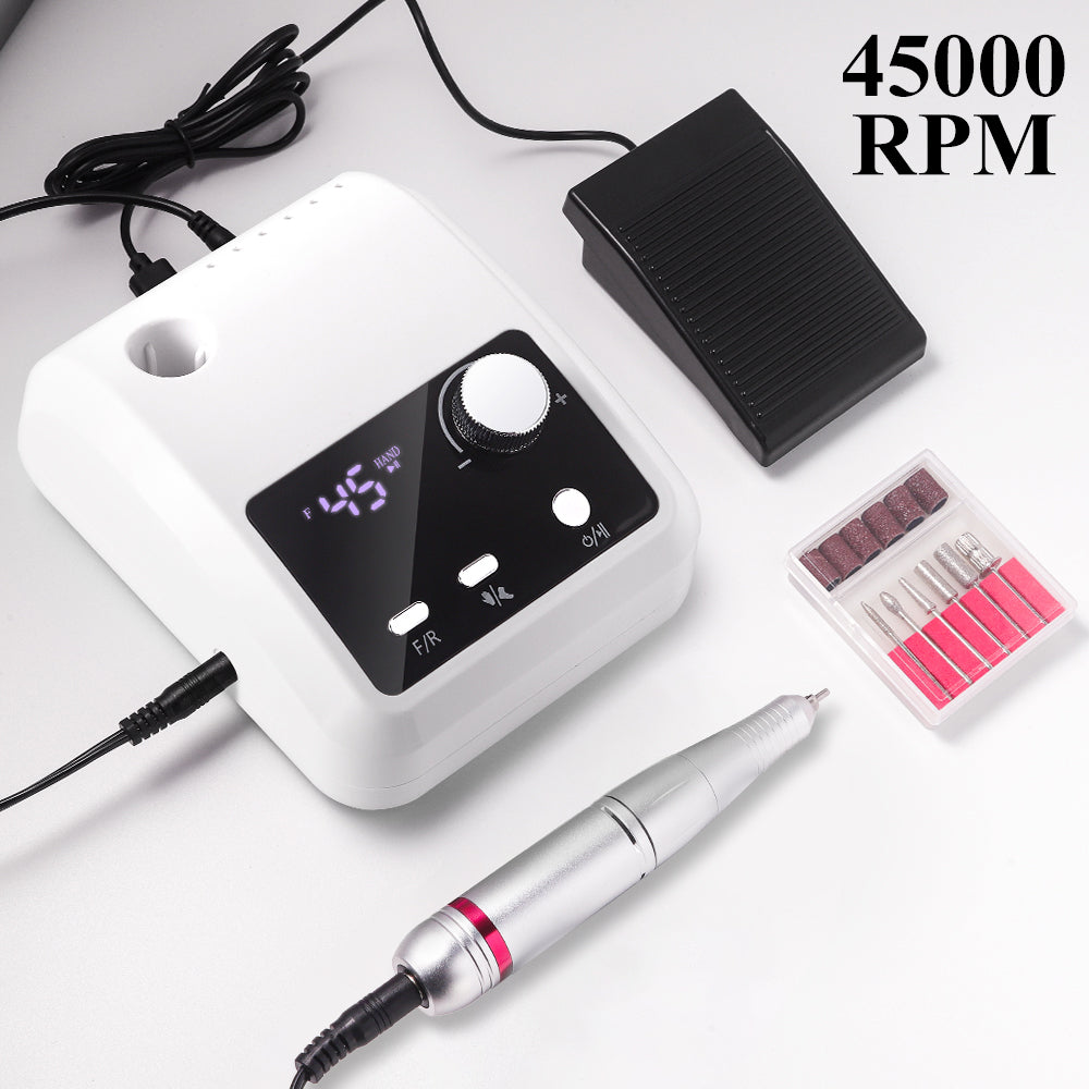 Electric Nail Drill Professional - 45000 RPM Nail File Kit Machine With LCD Display, Hand & Foot Control Low Noise For A - image 6