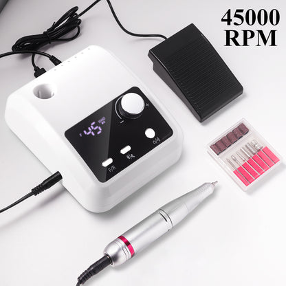 Electric Nail Drill Professional - 45000 RPM Nail File Kit Machine With LCD Display, Hand & Foot Control Low Noise For A - image 6