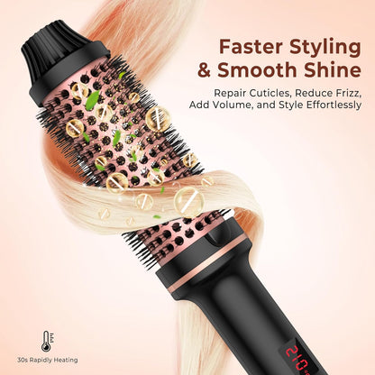 Thermal Brush 1.5 Inch Curling Iron Volumizing Brush Heated Round Brush Ceramic Tourmaline Ionic Curling Comb Dual Volta - image 6