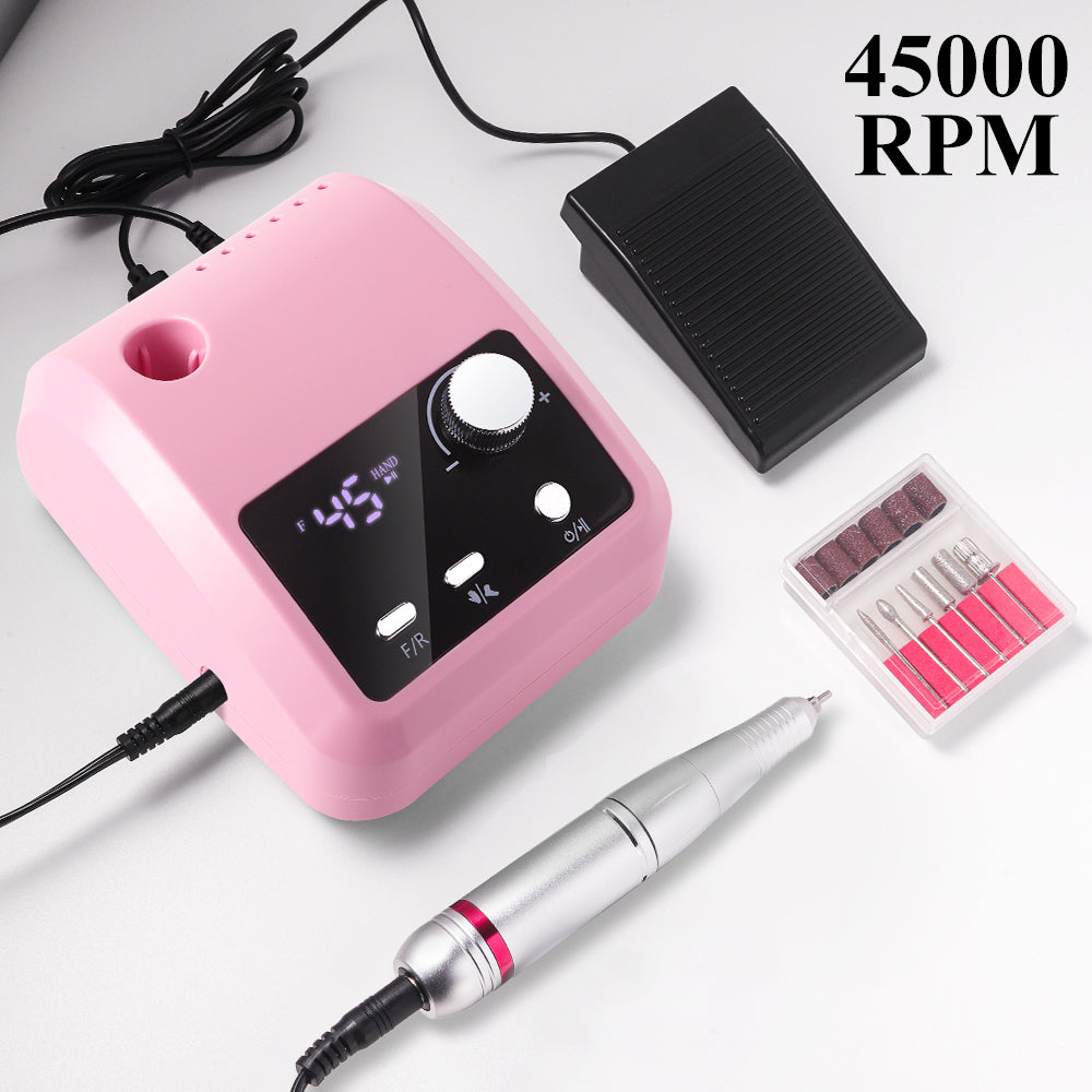 Electric Nail Drill Professional - 45000 RPM Nail File Kit Machine With LCD Display, Hand & Foot Control Low Noise For A - image 9