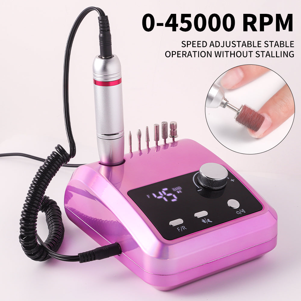 Electric Nail Drill Professional - 45000 RPM Nail File Kit Machine With LCD Display, Hand & Foot Control Low Noise For A - image 8