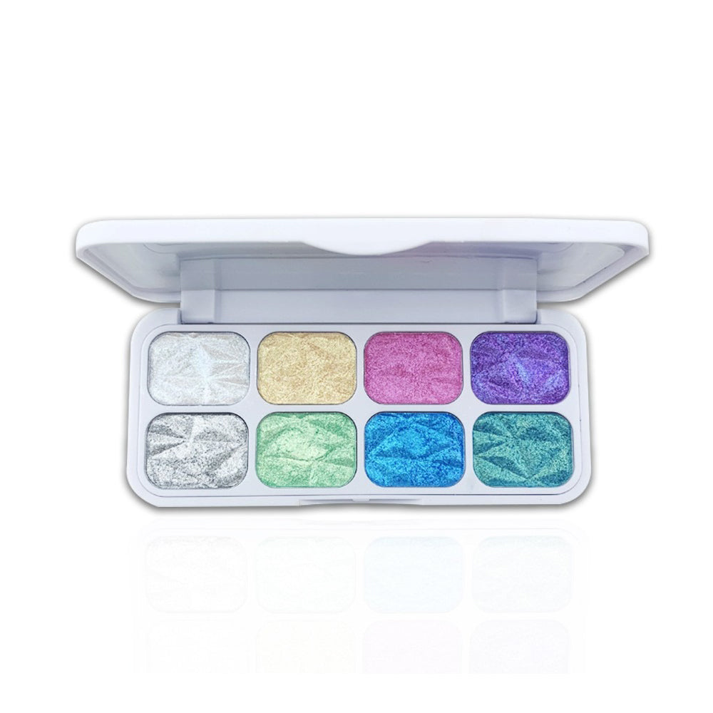 8 Colors Macaron Chameleon Eye Shadow Plate,Shimmer, Glitter, Iridescent Multichrome Holographic Eyeshadow For Face & Ch - image 3