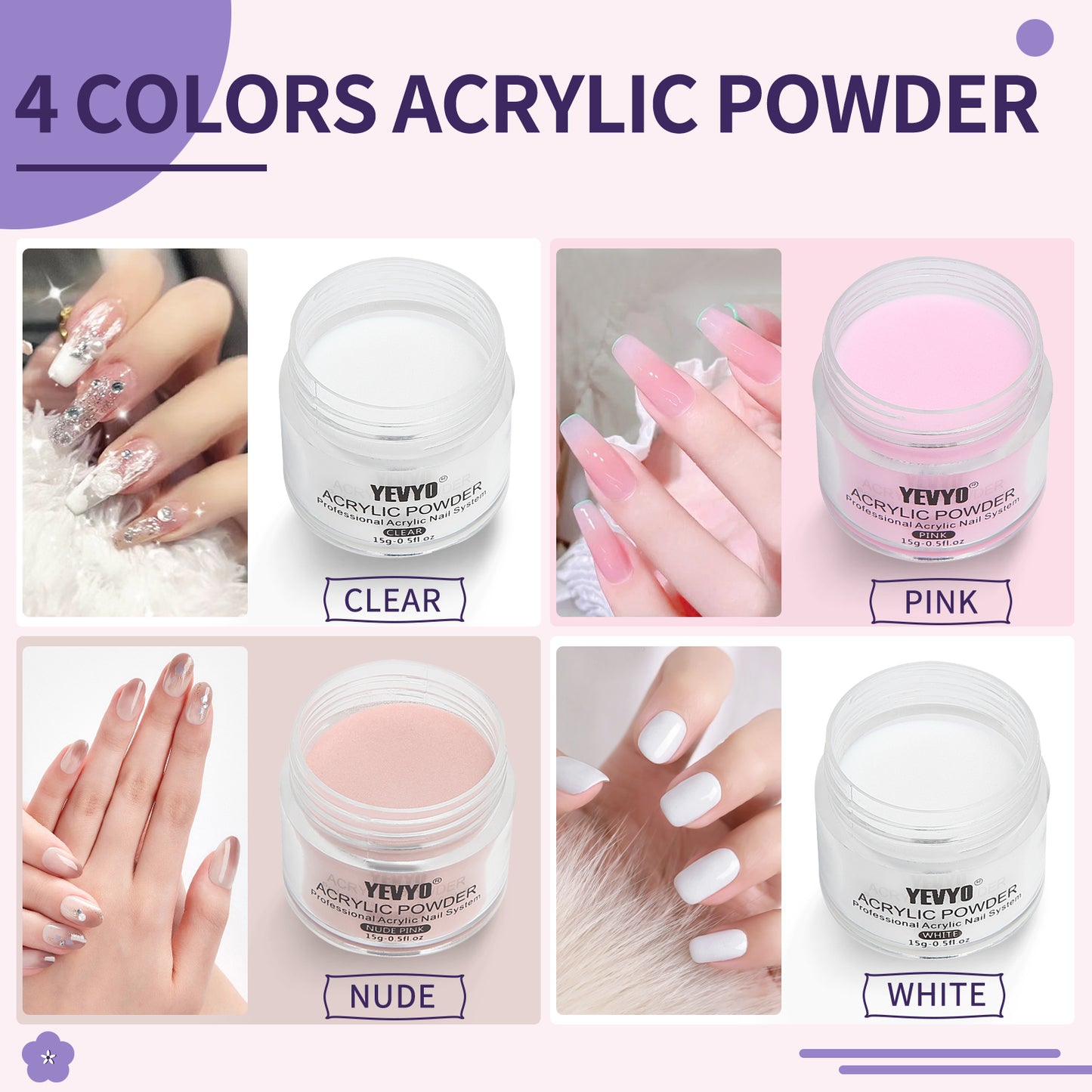 Acrylic Nail Kit, Acrylic Powder And Liquid Set, With Clear, Nude, Pink, White Nail Powder And Monomer, Professional Acr - image 6