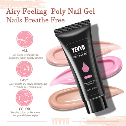 Poly Gel Nail Kit, Poly Nail Gel Kit With UV Lamp For Beginners With Everything, Gel Extension Nail Kit With Slip Soluti - image 7