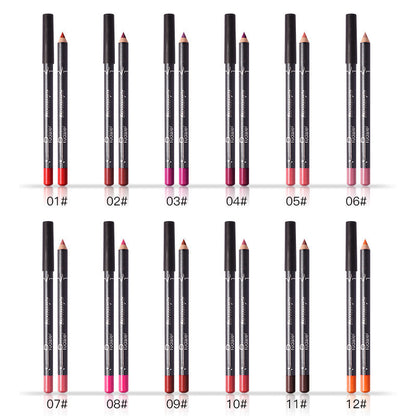 12 Color Lip Liner Pencil Set, High Pigmented Natural Lip Makeup Vegan Soft Pencils Longwear  Ultra Fine Lip Liners - image 2