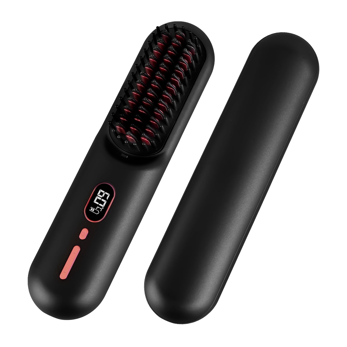 Grey-Black Options -- 1Pc Cordless Negative Ion Hair Straightener Brush Rechargeable Mini Styling Comb With 12 Heating L - image 6