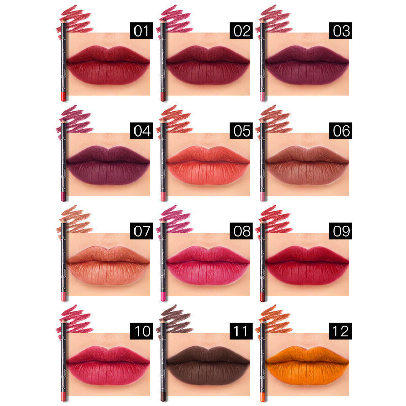 12 Color Lip Liner Pencil Set, High Pigmented Natural Lip Makeup Vegan Soft Pencils Longwear  Ultra Fine Lip Liners - image 5
