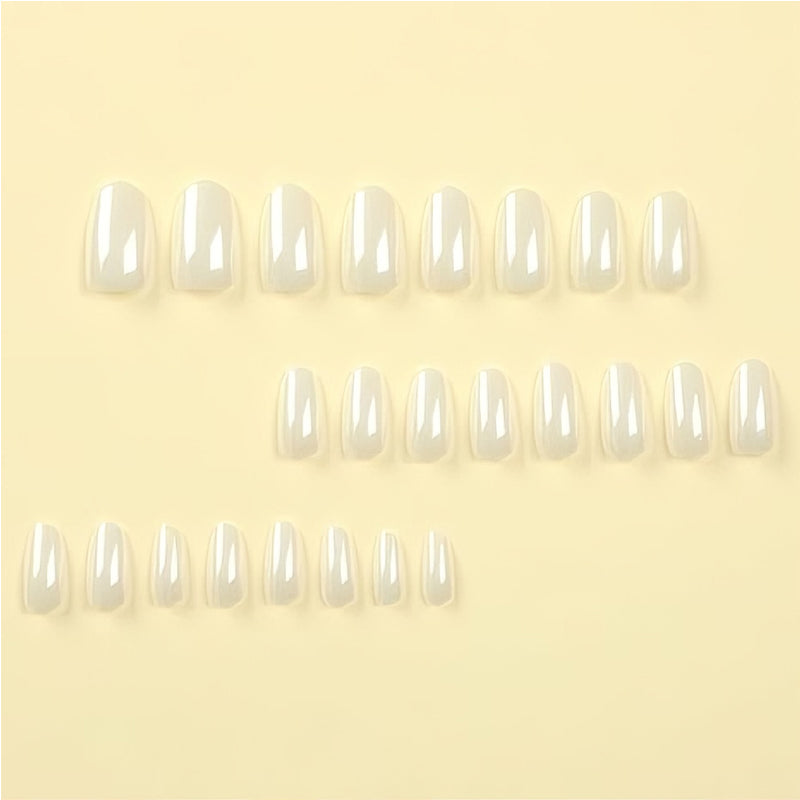 24 PCS Aurora White Nail Art, Length Long Water Pipe Fake Nails, Had Nail Tips False Nail - image 2