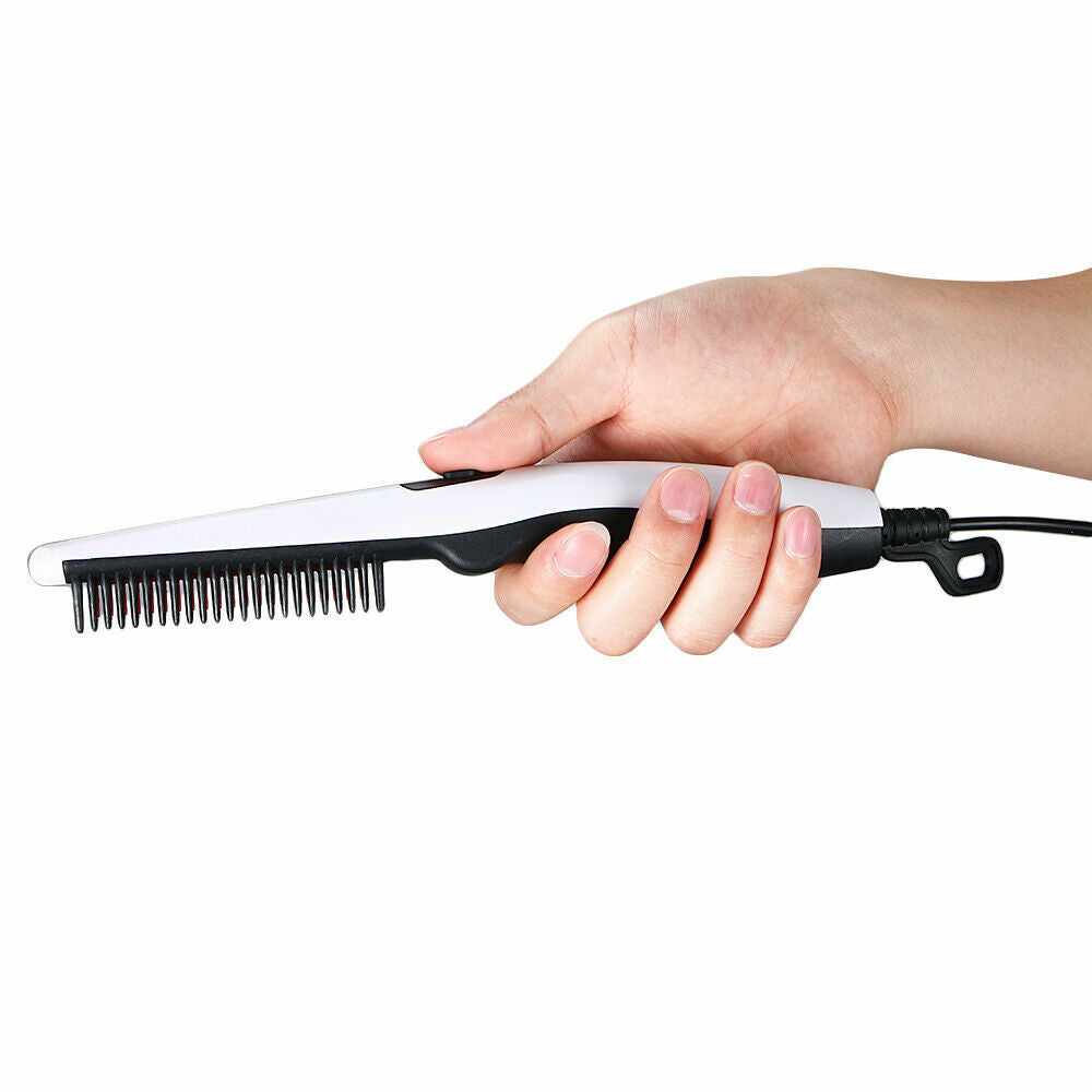 Negative Ion Hair Straightener Styling Comb Hot Comb Press Beard Brush For Men - image 3