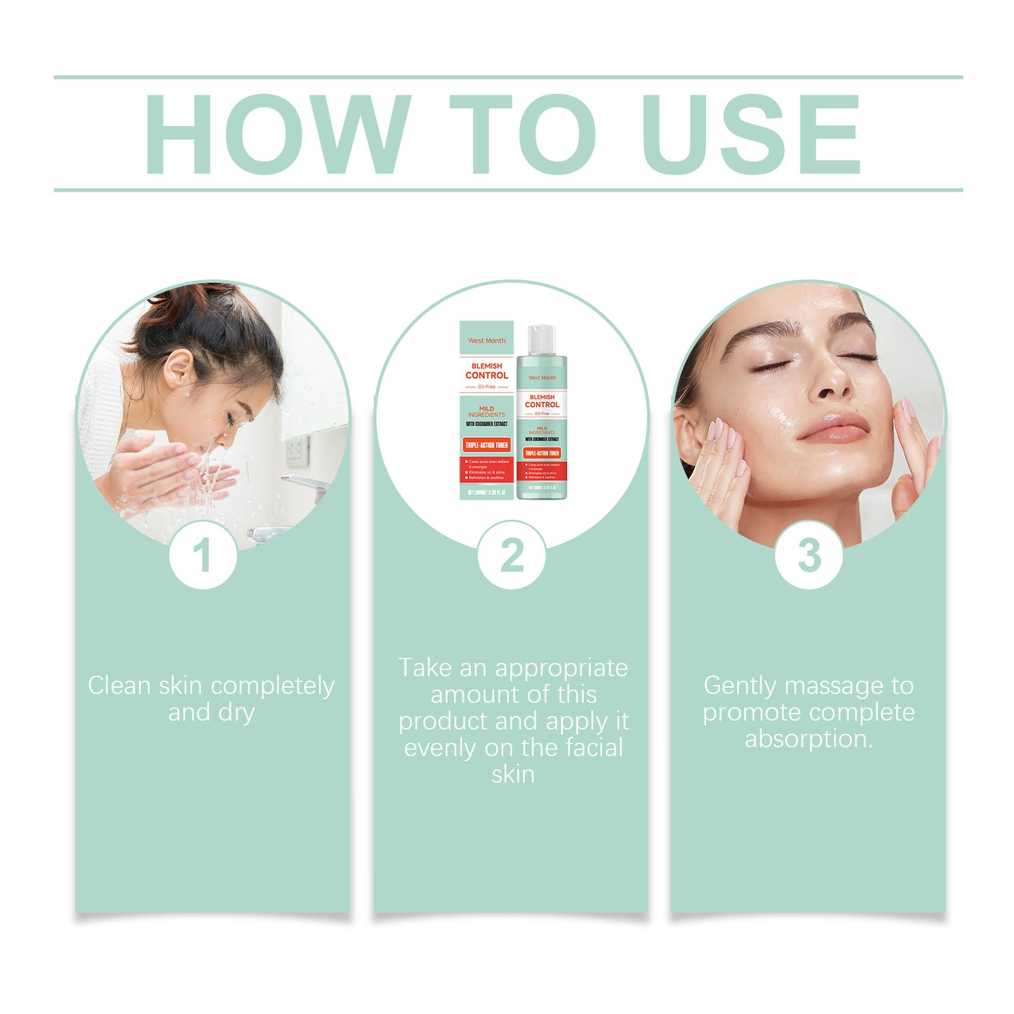 West&Month Facial Toner With Mild Ingredients To Lighten Acne, Nourish And Repair Facial Skin - image 7