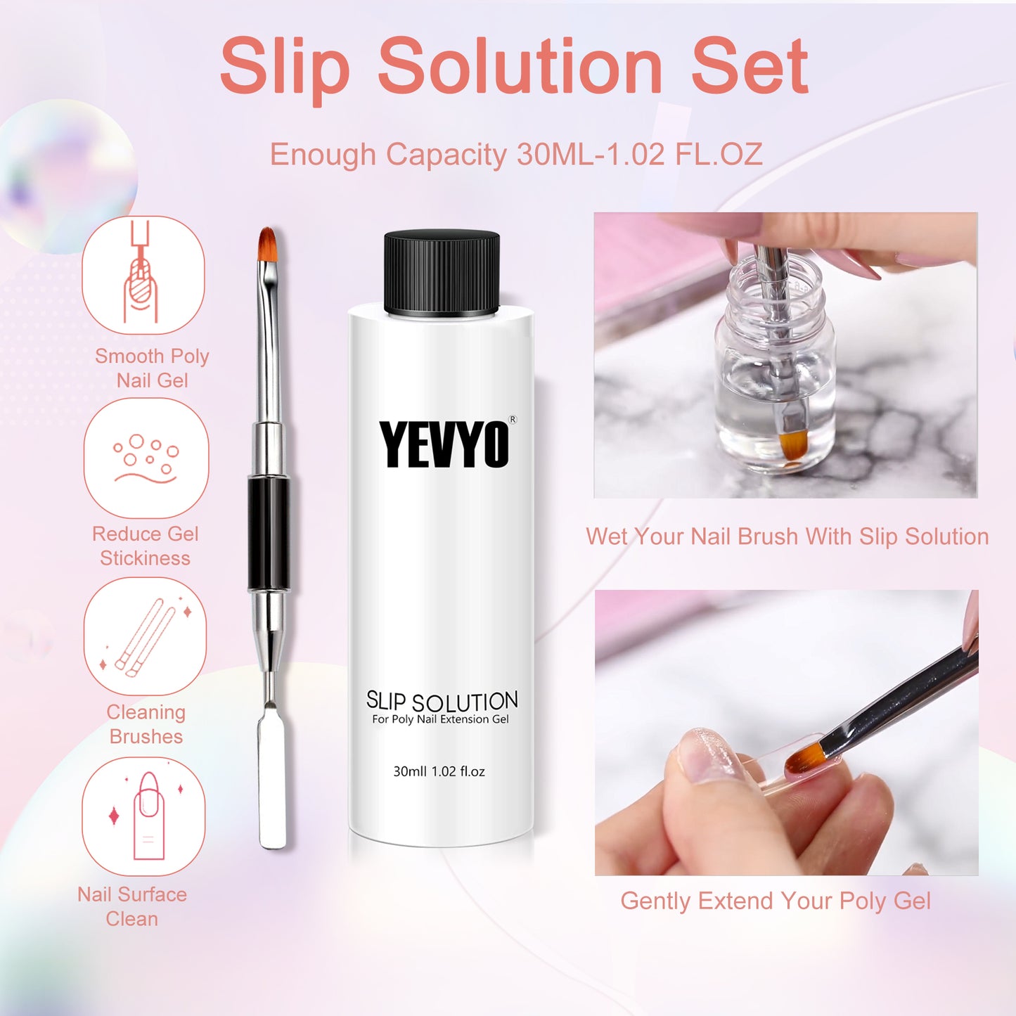 Poly Gel Nail Kit, Poly Nail Gel Kit With UV Lamp For Beginners With Everything, Gel Extension Nail Kit With Slip Soluti - image 5