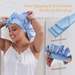Silk Bonnet For Sleeping Women, Satin Hair Bonnet For Sleeping For Wavy Curly Natural Hair Women Men - image 2