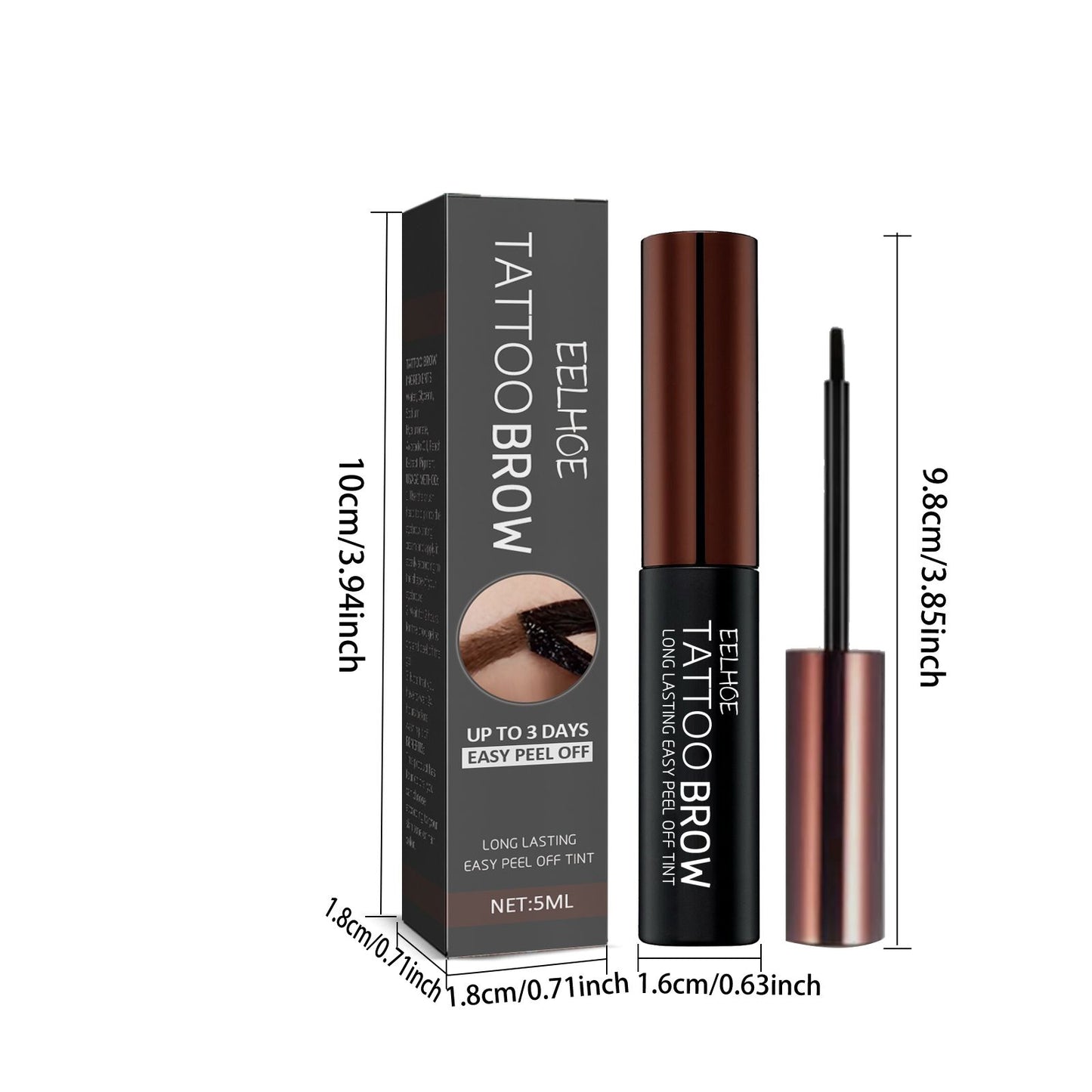 EELHOE Peel-off Eyebrow Dye Gel - Waterproof, Sweat-proof, Smudge-resistant For Creating Natural 3D Volumetric Brows Tat - image 4