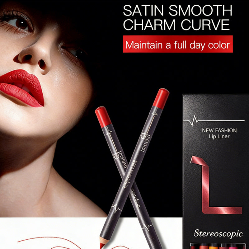12 Color Lip Liner Pencil Set, High Pigmented Natural Lip Makeup Vegan Soft Pencils Longwear  Ultra Fine Lip Liners - image 6