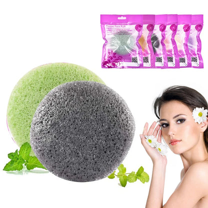 Konjac Sponge For Washing Face Round Konjac Konnyaku Sponge Facial Cleansing Exfoliator Bathing Puff Face Wash Puff - image 9