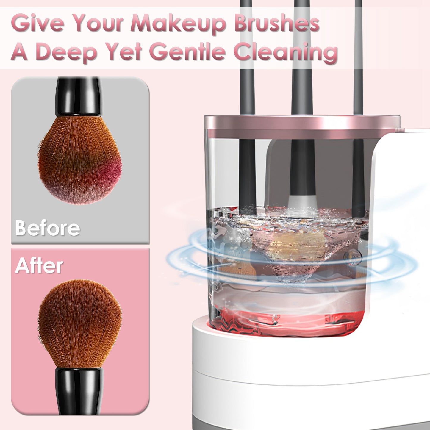 4 In 1 Electric Makeup Brush Cleaner USB Powered Automatic Brush Blender Machine With Timer Digital Display Cleaning Dry - image 7