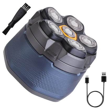 1Pc  Cordless Electric Head Shaver For Men 6D Magnetic Floating Head IPX6 Waterproof Wet Dry Shaving